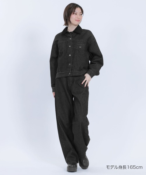 MARY QUANT デニムジャケット コーデュロイ襟付き MARY QUANT（マリークワント）の「レトロロゴデニム ブルゾン（デニム