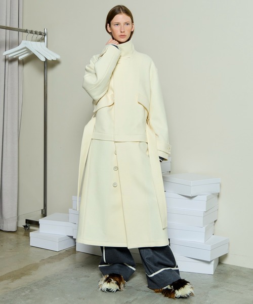 MAISON SPECIAL（メゾンスペシャル）の「2way Stand Collar Coat / 2WAYスタンドカラーコート（その他アウター・レディース・ブラック/グレー/ホワイト/ボルドー・FREE）」の20枚目の写真