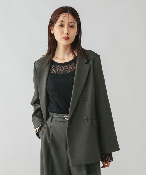 セール】お手入れラクラクセットアップ/ダブルジャケット/587828