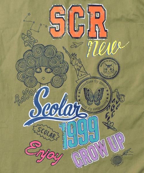 ScoLar（スカラー）の「153652：レトロ異素材バイカラーワークスカート（スカート・レディース・カーキ/ブラック/ベージュ・M）」の11枚目の写真