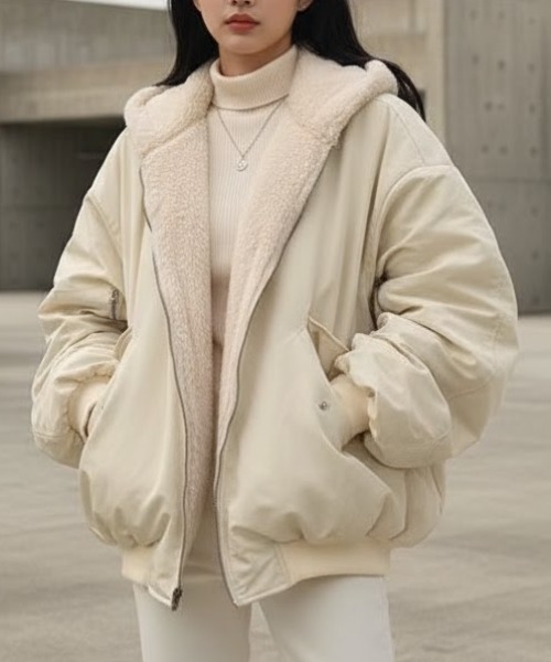 cammie(キャミー)の「リバーシブルMA-1(その他アウター・レディース・ブラック/サックスブルー/カーキ/アイボリー・L/M)」の2枚目の写真