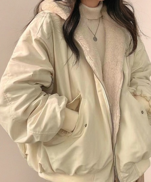 cammie(キャミー)の「リバーシブルMA-1(その他アウター・レディース・ブラック/サックスブルー/カーキ/アイボリー・L/M)」の7枚目の写真