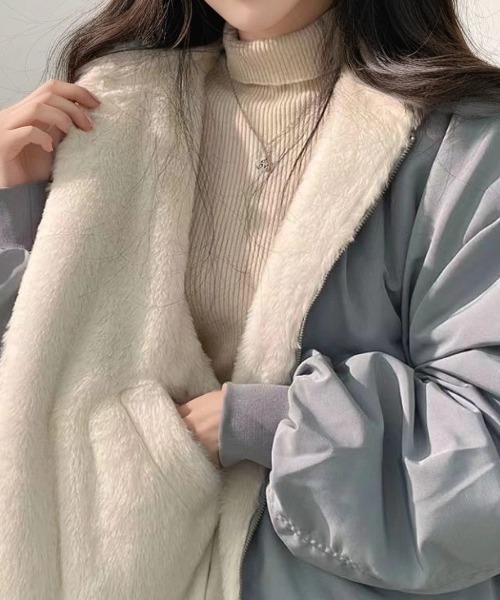 cammie(キャミー)の「リバーシブルMA-1(その他アウター・レディース・ブラック/サックスブルー/カーキ/アイボリー・L/M)」の21枚目の写真