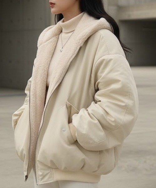 cammie(キャミー)の「リバーシブルMA-1(その他アウター・レディース・ブラック/サックスブルー/カーキ/アイボリー・L/M)」の5枚目の写真