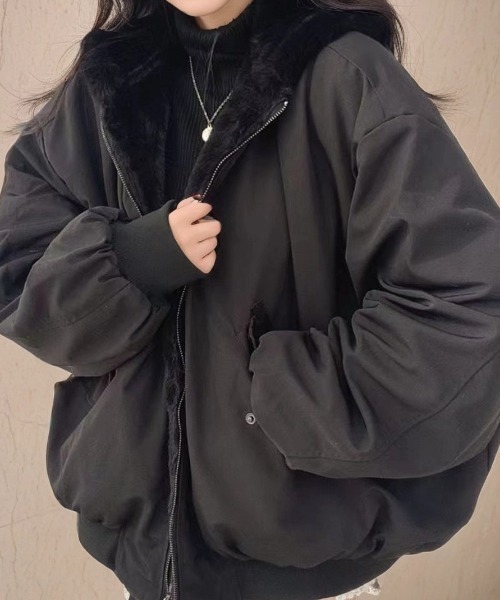 cammie(キャミー)の「リバーシブルMA-1(その他アウター・レディース・ブラック/サックスブルー/カーキ/アイボリー・L/M)」の11枚目の写真