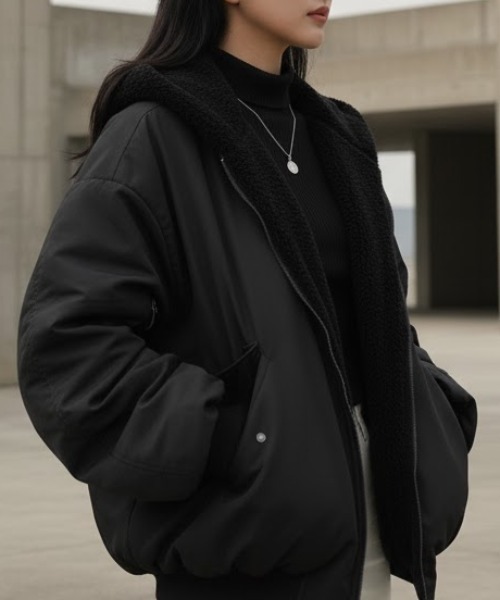 cammie(キャミー)の「リバーシブルMA-1(その他アウター・レディース・ブラック/サックスブルー/カーキ/アイボリー・L/M)」の9枚目の写真