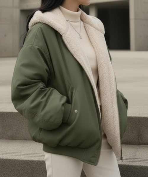cammie(キャミー)の「リバーシブルMA-1(その他アウター・レディース・ブラック/サックスブルー/カーキ/アイボリー・L/M)」の15枚目の写真