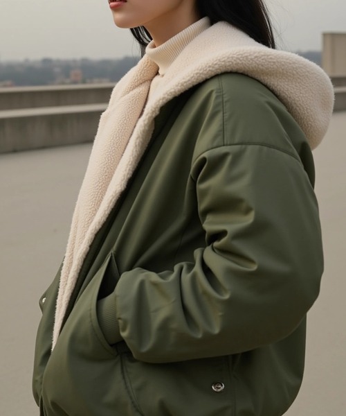 cammie(キャミー)の「リバーシブルMA-1(その他アウター・レディース・ブラック/サックスブルー/カーキ/アイボリー・L/M)」の17枚目の写真