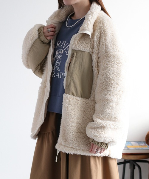 cepo（セポ）の「ボアオーバージップブルゾン（ブルゾン・レディース・チャコール/ベージュ/ホワイト系その他/オフホワイト・M）」の16枚目の写真