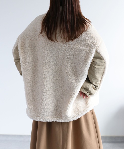 cepo（セポ）の「ボアオーバージップブルゾン（ブルゾン・レディース・チャコール/ベージュ/ホワイト系その他/オフホワイト・M）」の18枚目の写真