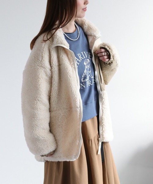 cepo（セポ）の「ボアオーバージップブルゾン（ブルゾン・レディース・チャコール/ベージュ/ホワイト系その他/オフホワイト・M）」の20枚目の写真