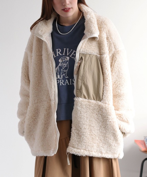 cepo（セポ）の「ボアオーバージップブルゾン（ブルゾン・レディース・チャコール/ベージュ/ホワイト系その他/オフホワイト・M）」の15枚目の写真