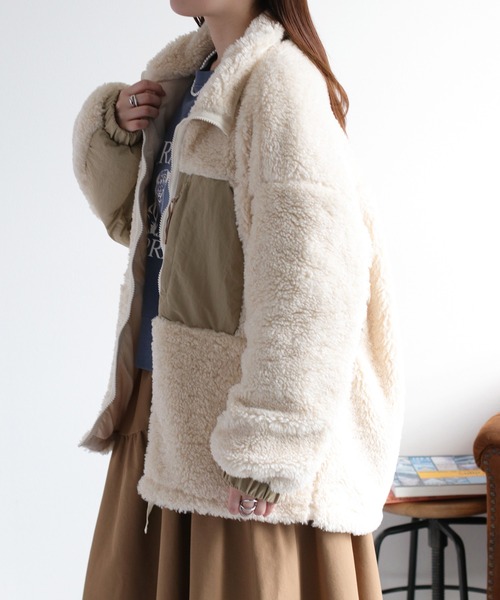 cepo（セポ）の「ボアオーバージップブルゾン（ブルゾン・レディース・チャコール/ベージュ/ホワイト系その他/オフホワイト・M）」の17枚目の写真