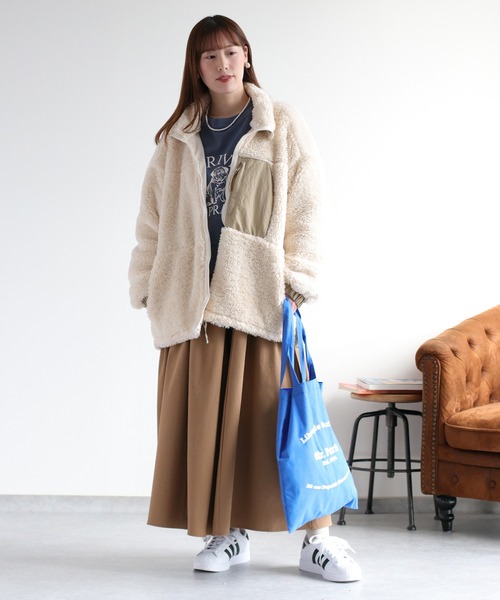 cepo（セポ）の「ボアオーバージップブルゾン（ブルゾン・レディース・チャコール/ベージュ/ホワイト系その他/オフホワイト・M）」の14枚目の写真