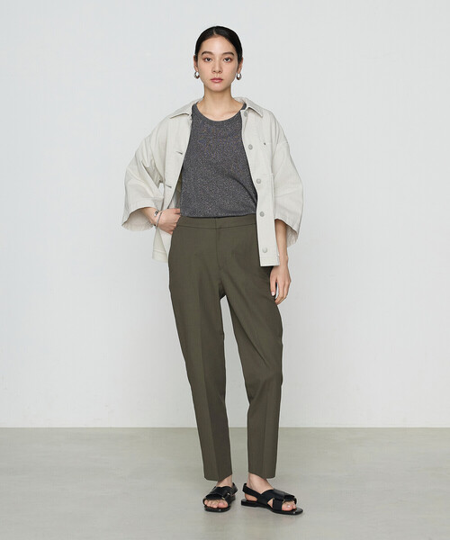 Gabardine K.T（ギャバジンケーティー）の「ラメテレコ タンクトップ（Tシャツ/カットソー・レディース・ベージュ/チャコールグレー/ライトグレー・9号/11号）」の7枚目の写真