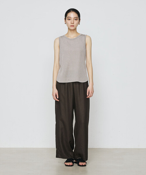 Gabardine K.T（ギャバジンケーティー）の「ラメテレコ タンクトップ（Tシャツ/カットソー・レディース・ベージュ/チャコールグレー/ライトグレー・9号/11号）」の9枚目の写真