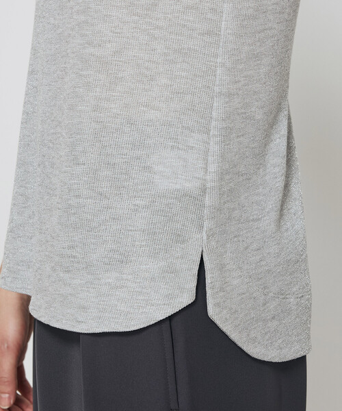 Gabardine K.T（ギャバジンケーティー）の「ラメテレコ タンクトップ（Tシャツ/カットソー・レディース・ベージュ/チャコールグレー/ライトグレー・9号/11号）」の16枚目の写真