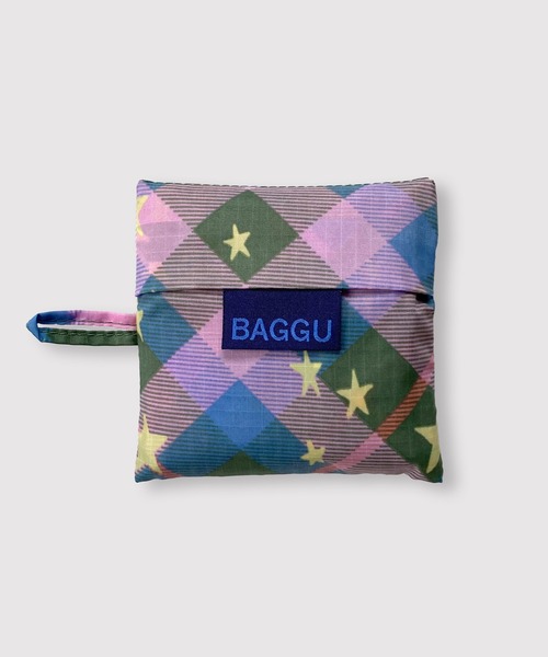 BAGGU(バグー)の「BABY BAGGU 607.グリーンスターチェック(エコバッグ/サブバッグ・レディース・グリーン・FREE)」の3枚目の写真