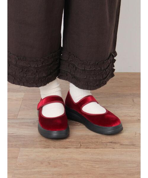 Samansa Mos2（サマンサ モスモス）の「ベロアストラップスニーカー（スニーカー・レディース・ブラック/レッド/モカ・M/L）」の20枚目の写真