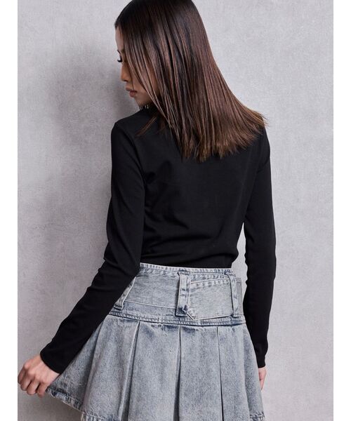 GYDA（ジェイダ）の「GY bijou long sleeve トップス（Tシャツ/カットソー・レディース・オフホワイト/チャコールグレー/ブラック・FREE）」の7枚目の写真