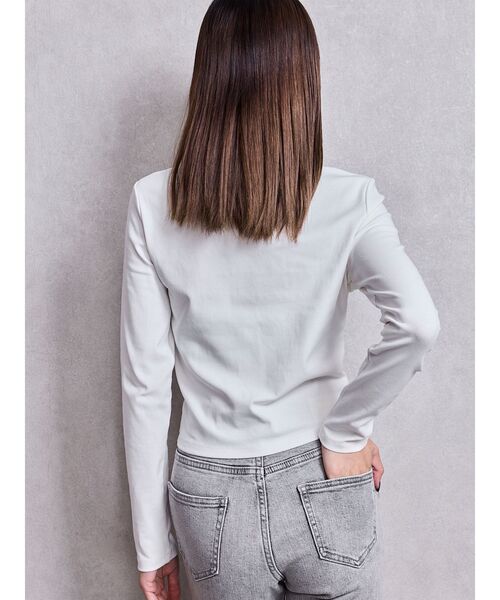 GYDA（ジェイダ）の「GY bijou long sleeve トップス（Tシャツ/カットソー・レディース・オフホワイト/チャコールグレー/ブラック・FREE）」の14枚目の写真