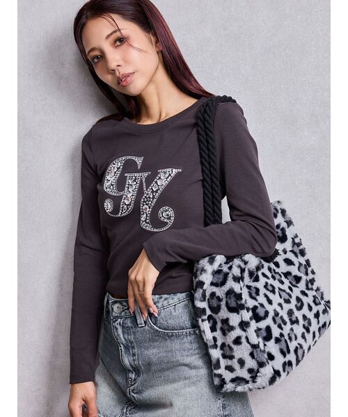 GYDA（ジェイダ）の「GY bijou long sleeve トップス（Tシャツ/カットソー・レディース・オフホワイト/チャコールグレー/ブラック・FREE）」の17枚目の写真