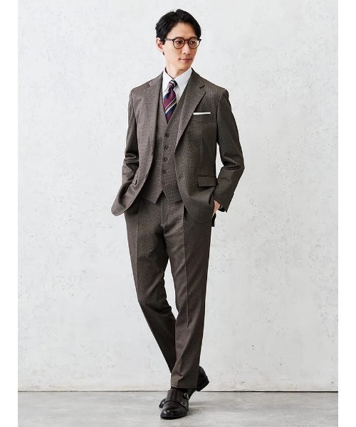 TRANS CONTINENTS（トランスコンチネンツ）の「TRANS CONTINENTS　デレガント　プリントジャージパンツ　千鳥　ベージュ（スラックス・メンズ・ベージュ・S/M/L/LL）」の9枚目の写真