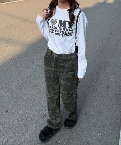 etta（エタ）の「韓国っぽ英字ハートロンT／長袖Tシャツ（Tシャツ/カットソー・レディース・C/D/ホワイト/A/B・MEDIUM/SMALL）」の12枚目の写真