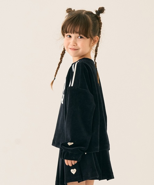 minimal（ミニマル）の「短丈ベロアトレーナー（スウェット・キッズ・ピンク/ブラック・130cm/140cm/120cm/100cm/110cm/90cm）」の11枚目の写真