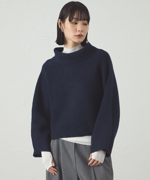 CAST:（キャストコロン）の「【着回し抜群】2WAYニットポンチョ（ニット/セーター・レディース・オフホワイト/グレー/ネイビー・M）」の3枚目の写真