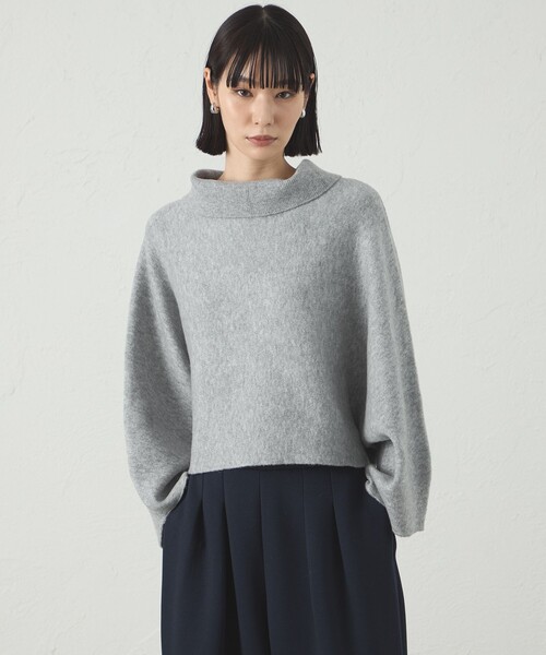 CAST:（キャストコロン）の「【着回し抜群】2WAYニットポンチョ（ニット/セーター・レディース・オフホワイト/グレー/ネイビー・M）」の2枚目の写真