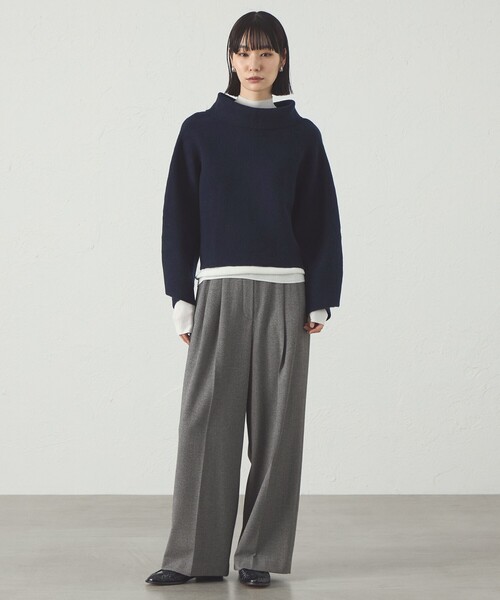 CAST:（キャストコロン）の「【着回し抜群】2WAYニットポンチョ（ニット/セーター・レディース・オフホワイト/グレー/ネイビー・M）」の7枚目の写真