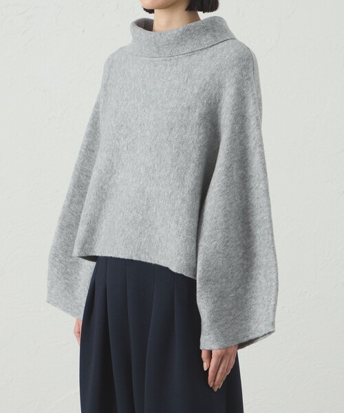 CAST:（キャストコロン）の「【着回し抜群】2WAYニットポンチョ（ニット/セーター・レディース・オフホワイト/グレー/ネイビー・M）」の10枚目の写真