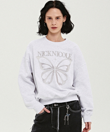 NICOLE BUTTERFLY QUALITY SWEATSHIRT_MELANGE SILVER