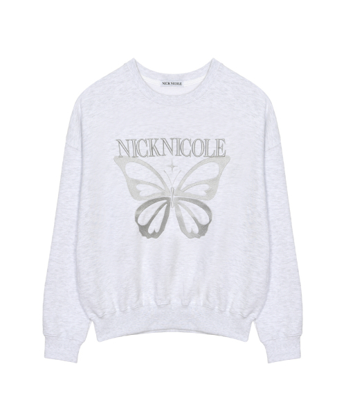 NICK&NICOLE(ニックアンドニコール)の「NICOLE BUTTERFLY QUALITY SWEATSHIRT_MELANGE SILVER(スウェット・レディース・その他・FREE)」の4枚目の写真