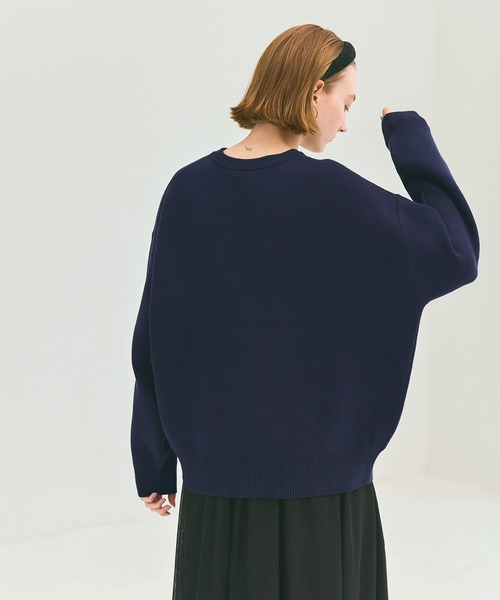 coca(coca)(コカ)の「ダブルジャカードロゴニットトップス(ニット/セーター・レディース・ネイビー/グレー・S/M/L)」の7枚目の写真