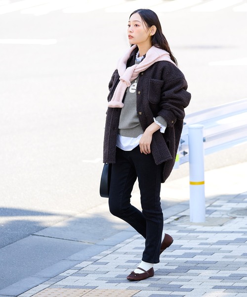 coca(coca)(コカ)の「ダブルジャカードロゴニットトップス(ニット/セーター・レディース・ネイビー/グレー・S/M/L)」の12枚目の写真