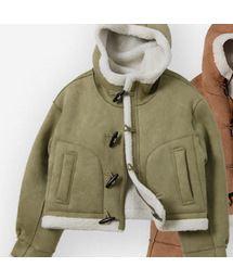 DENHAM ムートンコート カーキ ムートンコート ボアコート faux mouton riders JK/フェイクムートン