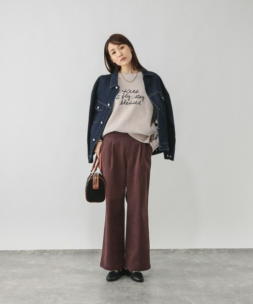 GLOBAL WORK(グローバルワーク)の「モールニットアソートロゴプルオーバー/581163(ニット/セーター・レディース・ライトグレー/ブラウン系その他/ネイビー/ピンク/ブルー系その他・LARGE/MEDIUM)」の10枚目の写真