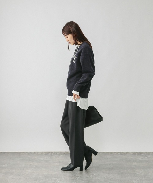 GLOBAL WORK(グローバルワーク)の「モールニットアソートロゴプルオーバー/581163(ニット/セーター・レディース・ライトグレー/ブラウン系その他/ネイビー/ピンク/ブルー系その他・LARGE/MEDIUM)」の15枚目の写真