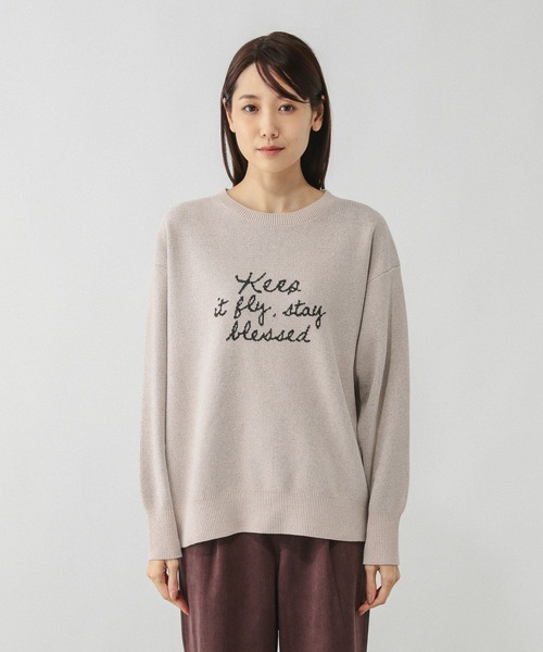 GLOBAL WORK(グローバルワーク)の「モールニットアソートロゴプルオーバー/581163(ニット/セーター・レディース・ライトグレー/ブラウン系その他/ネイビー/ピンク/ブルー系その他・LARGE/MEDIUM)」の18枚目の写真