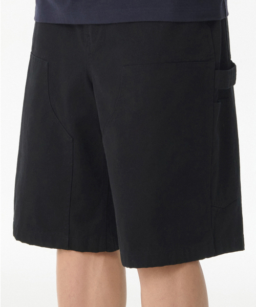 MUSINSA STANDARD（ムシンサスタンダード）の「キャンバスダブルニーカーペンターバermudaパンツ[ブラック]（その他パンツ・メンズ・その他・36/34/32/30/31/33/29/28/40/38/42/26/27）」の4枚目の写真