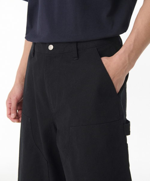 MUSINSA STANDARD（ムシンサスタンダード）の「キャンバスダブルニーカーペンターバermudaパンツ[ブラック]（その他パンツ・メンズ・その他・36/34/32/30/31/33/29/28/40/38/42/26/27）」の5枚目の写真