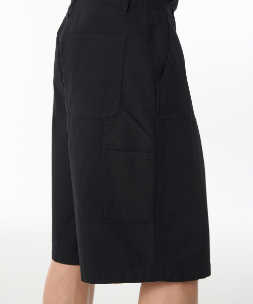 MUSINSA STANDARD（ムシンサスタンダード）の「キャンバスダブルニーカーペンターバermudaパンツ[ブラック]（その他パンツ・メンズ・その他・36/34/32/30/31/33/29/28/40/38/42/26/27）」の8枚目の写真