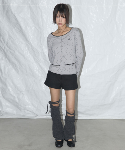 FANCY CLUB（ファンシークラブ）の「レーススターベーシックカーディガン (グレー)_F25QB092（カーディガン/ボレロ・レディース・グレー・FREE）」の3枚目の写真