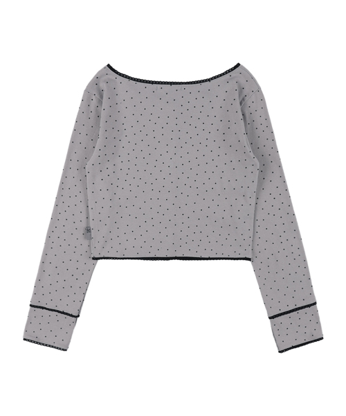 FANCY CLUB（ファンシークラブ）の「レーススターベーシックカーディガン (グレー)_F25QB092（カーディガン/ボレロ・レディース・グレー・FREE）」の5枚目の写真