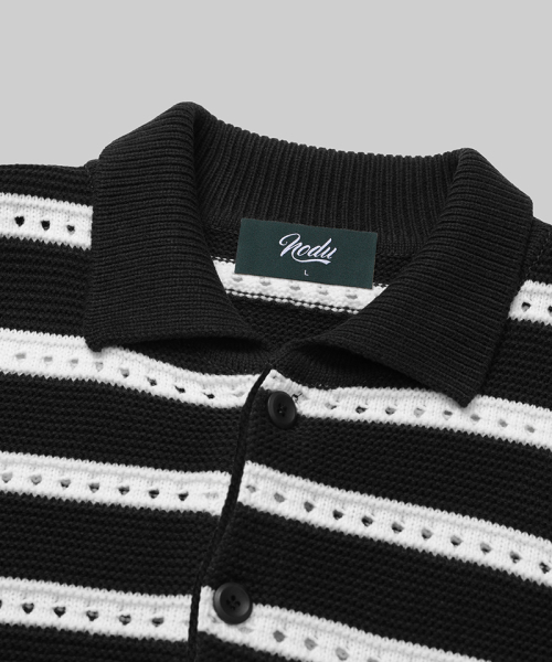 NODU（ノードユー）の「スカシストライプカラーニットカーディガン[ブラック]（カーディガン/ボレロ・メンズ・その他・MEDIUM/LARGE）」の8枚目の写真
