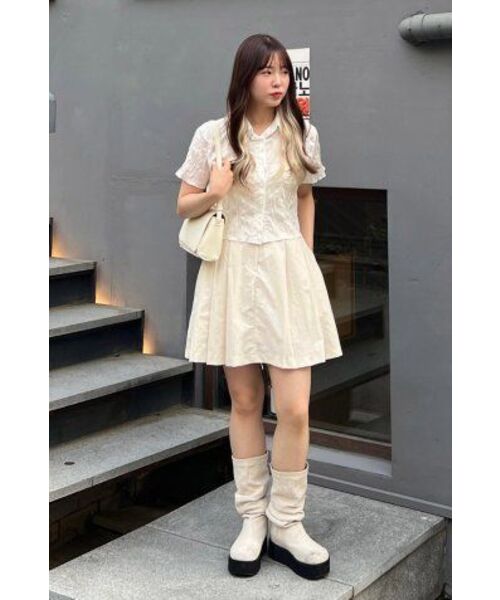 SALT AND CHOCOLATE(ソルトアンドチョコレート)の「SAC ナイロンプリーツスカートクリーム 4W232Z001(スカート・レディース・その他・SMALL/MEDIUM/X-SMALL)」の6枚目の写真