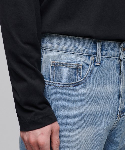 MUSINSA STANDARD（ムシンサスタンダード）の「セミブーツカットデニムパンツ[ライトインディゴ]（デニムパンツ・メンズ・その他・30/26/27/28/29/31/32/33/34/36/38）」の5枚目の写真