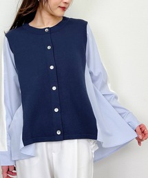 Lo-Fi（ローファイ）の「配色ドッキングカーディガン（カーディガン/ボレロ）」